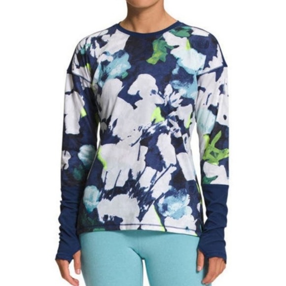 The North Face Tops - The North Face Dawndream Long Sleeve Shirt Blue Floral Print Plus Sz 2XL New